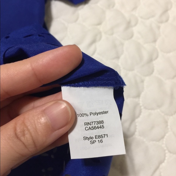 J.crew cobalt blue laser cut blouse - Picture 8 of 8